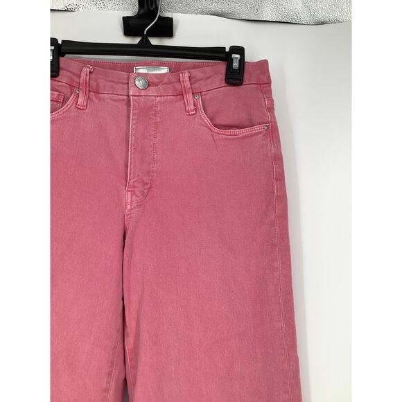 Kut From The Kloth Women's 0 Pink Meg Fab Ab High Rise Wide Leg Jeans O16-14 - Picture 3 of 9